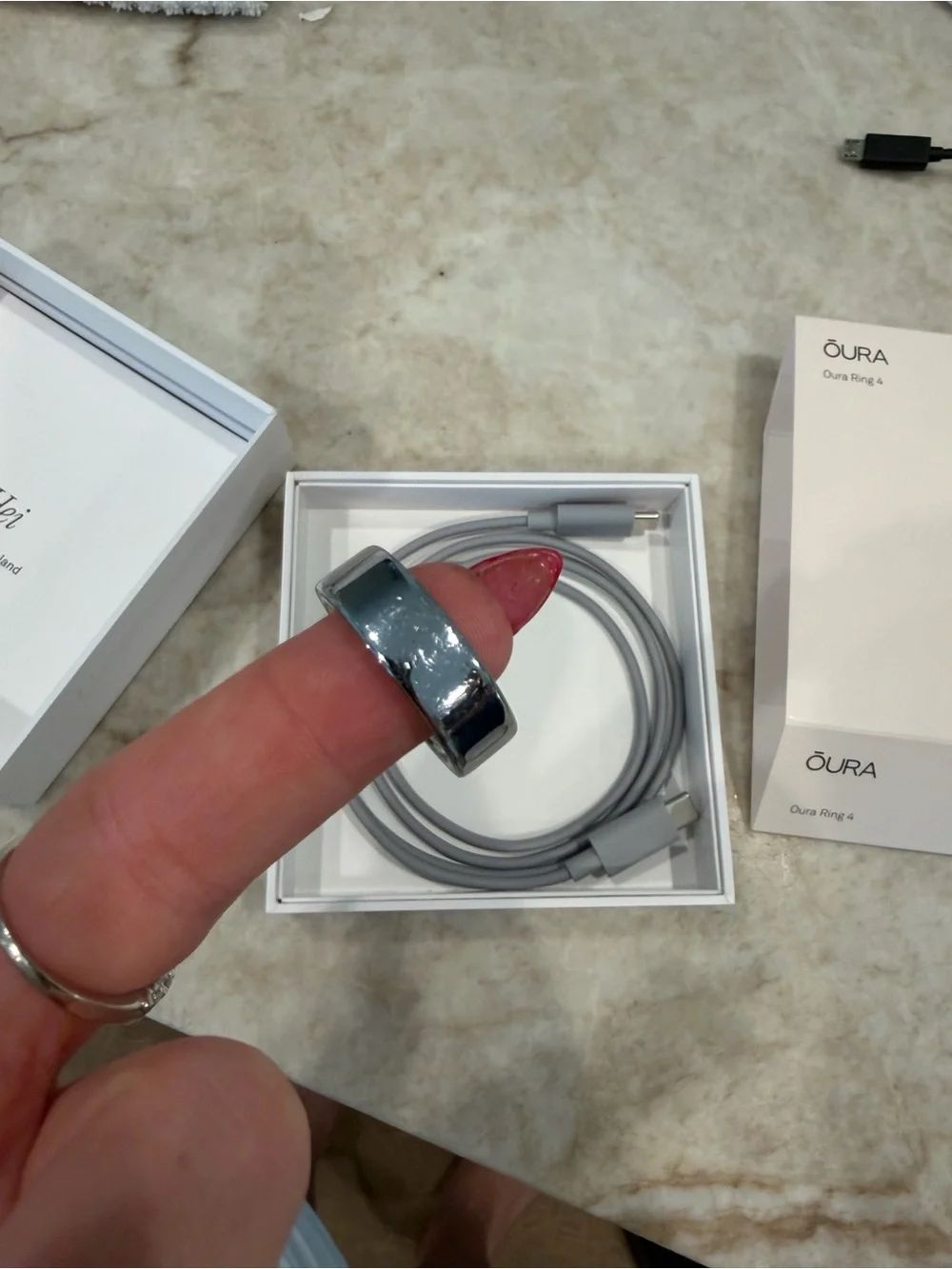 Oura Ring in Silver with White Packaging